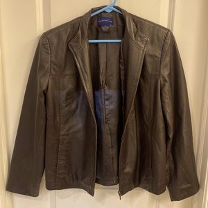 Charter club leather women’s jacket size 10